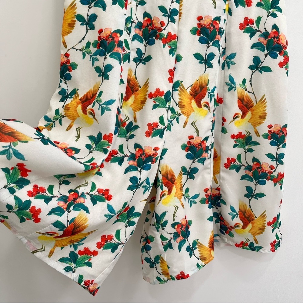 Eshakti tropical bird print romper bow detail retro vintage inspired medium - Picture 5 of 14